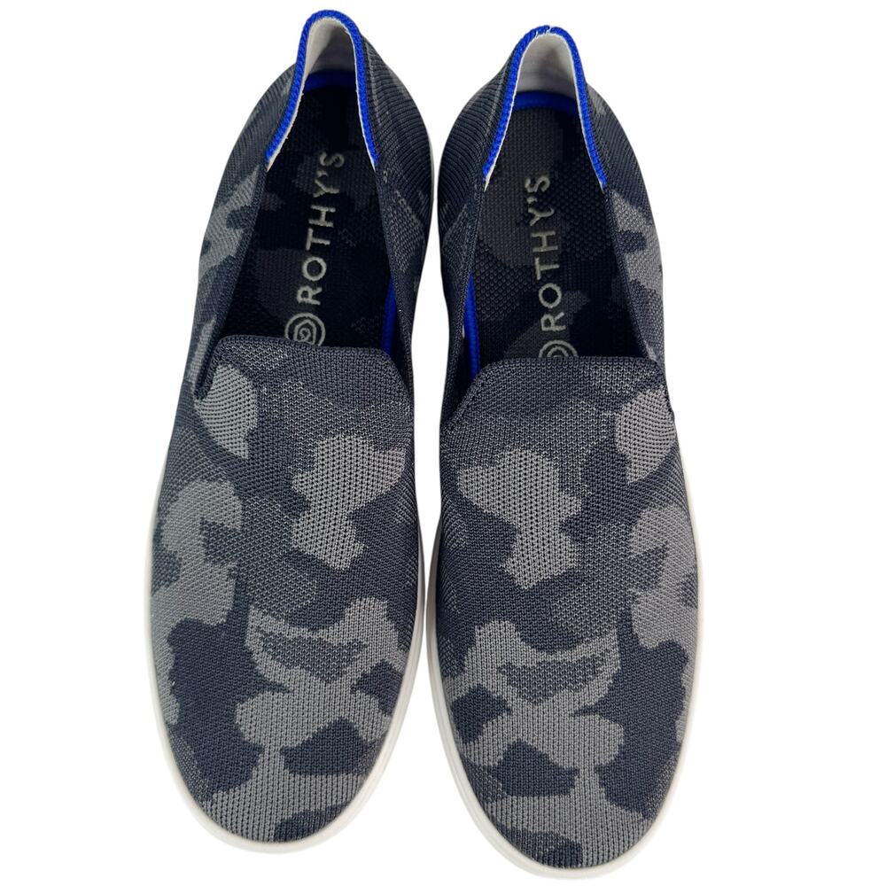 Rothy's The Original Slip-On Sneaker Camo Print Knit Uppers Washable Gray 10